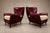 Pair of Brazilian Modernist Armchairs in Hardwood, Burgundy Leather & Bouclé by Carlo Hauner, Brazil, 1950s - Lot 466B For Sale - Image 12 of 18