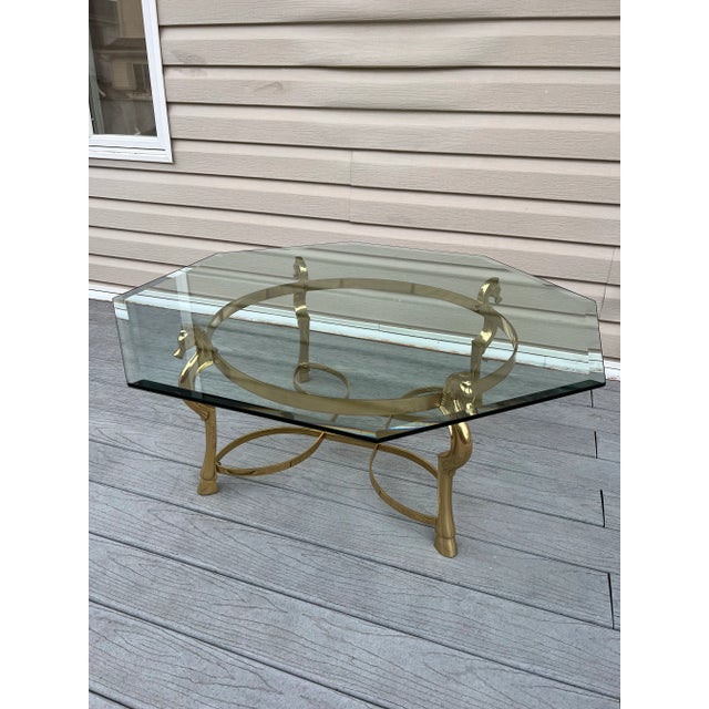 Midcentury French Brass Horse Coffee Table Base in Maison Charles Attributed to Jansen For Sale - Image 10 of 10