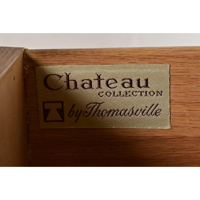 Brown Thomasville French Regency Louis XVI Carved Walnut Breakfront Bookcase Cabinet, Circa 1960s For Sale - Image 8 of 12