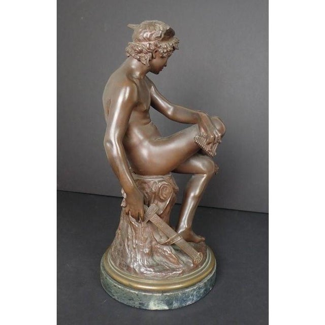 19th Century French Sculpture of a Seated Mercury by Pierre Marius Montagne For Sale - Image 4 of 11