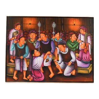 Framed Signed Pascual Pur Gonzalez Guatemalan Mayan Artwork For Sale