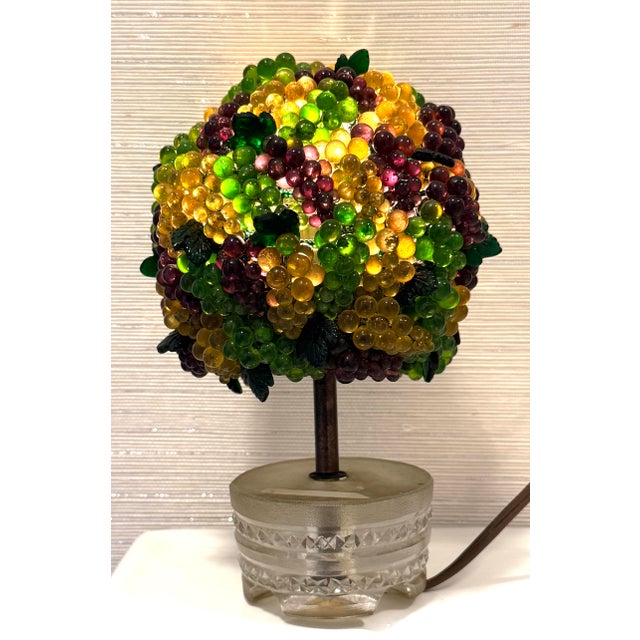Glass Vintage Grape Topiary Potted Table Light For Sale - Image 7 of 12