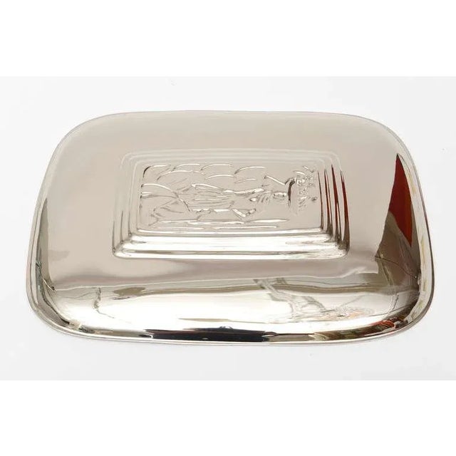 Vintage Silver-Plate Tray Diego Rivera Style, Hallmarked, 1940's For Sale - Image 9 of 10