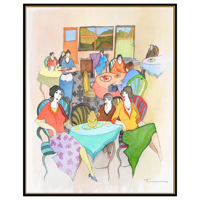 Message us to inquire about custom framing options! (Included for free with every purchase) The artwork here, "Café...