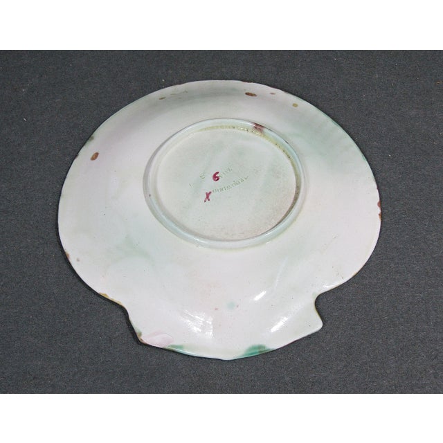 Ceramic Antique C1870 Zha Wedgwood Majolica Scallop Shell Plate For Sale - Image 7 of 10