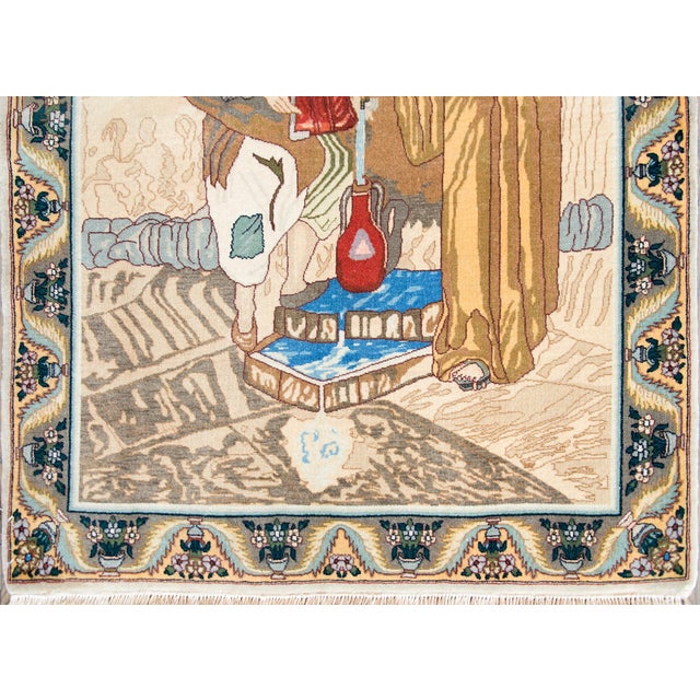 Vintage Persian Tabriz Pictorial Rug For Sale - Image 13 of 15