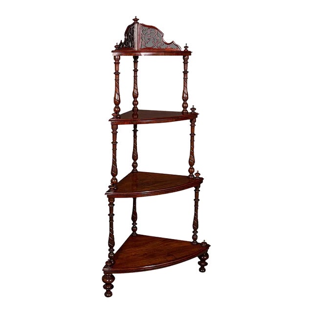 Antique Corner Whatnot, English, Walnut, Country House Display Stand, Victorian For Sale