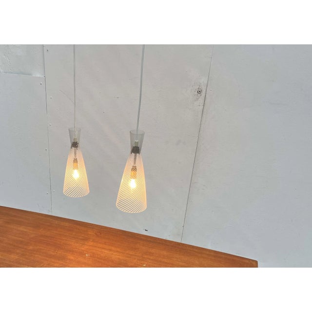Mid-Century Modern Swirl Glass Pendant Lamps by Aloys Ferdinand Gangkofner for Peill & Putzler, 1950s, Set of 2 For Sale - Image 12 of 18