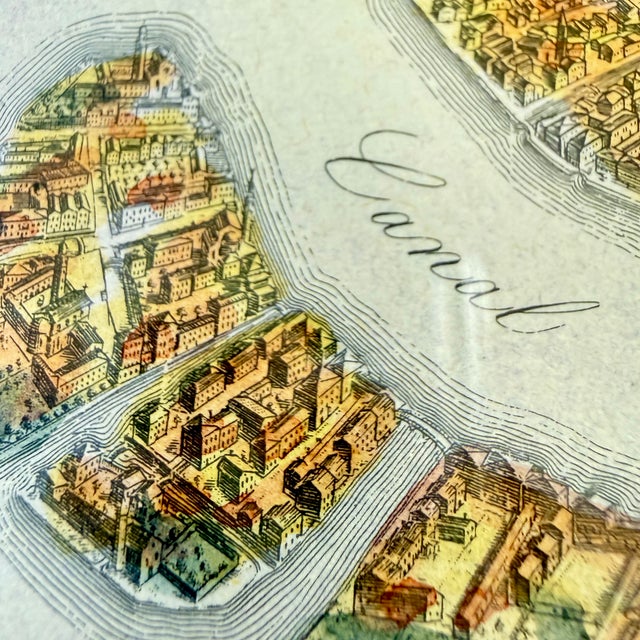 A lovely hand-colored etching showing the perspective plan of Venice, taken from the work Il Fiore di Venezia, a portfolio...