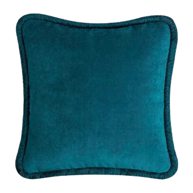 Happy Pillow in Teal from Lo Decor For Sale