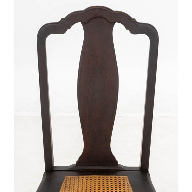 Mid 20th Century Queen Anne Style Cane Paneled Seat Chairs, 2 For Sale - Image 5 of 13