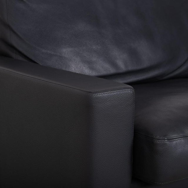 Animal Skin CL 820 Corner Sofa in Anthracite Leather with Chrome Sled Feet from Erpo For Sale - Image 7 of 16