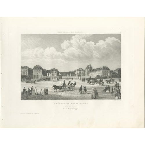 Paris & Versailles Views: Louvre, St Cloud, Versailles, Engravings, 1855, Set of 3 For Sale - Image 6 of 9
