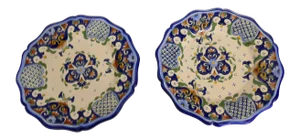 French Hand-Painted Faience Plates - A Pair