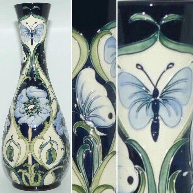 Limited Edition 118/250 Moorcroft Study in Blue Vase from Rachel Bishop, 2006 For Sale - Image 3 of 6
