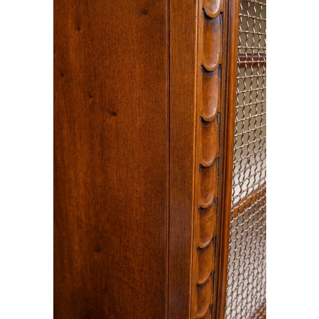 20th-Century Georgian Revival Bibliotheque With Copper Wire Mesh Panels For Sale - Image 9 of 15