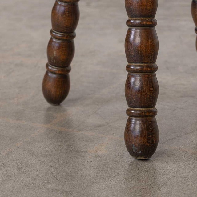 Brown 1950s French Wood Tripod Stool For Sale - Image 8 of 9