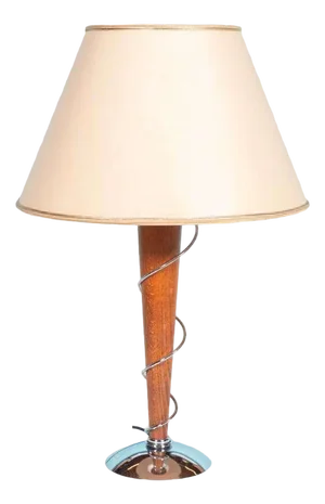 Vintage Wooden Table Lamp, 1980s