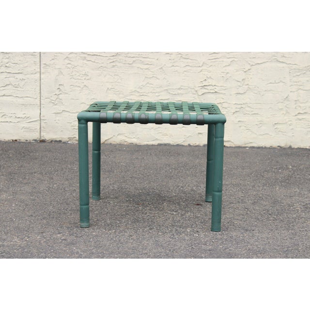 Hauser Vintage Pair of Faux Bamboo Outdoor Patio Stools For Sale - Image 11 of 12