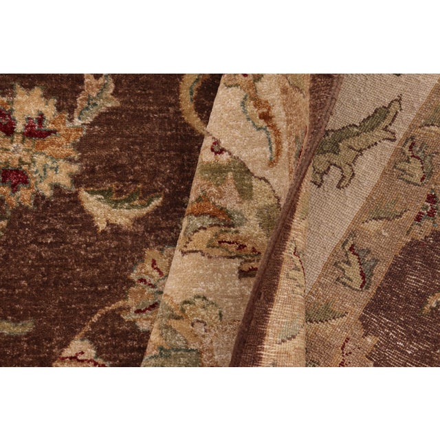 Tan Oriental Ziegler Brown Tan Hand-Knotted Wool Rug - 8'8'' X 12'1'' For Sale - Image 8 of 8
