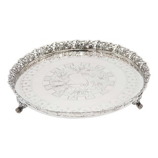 Silver Ticket Box with Grate and Engravings For Sale