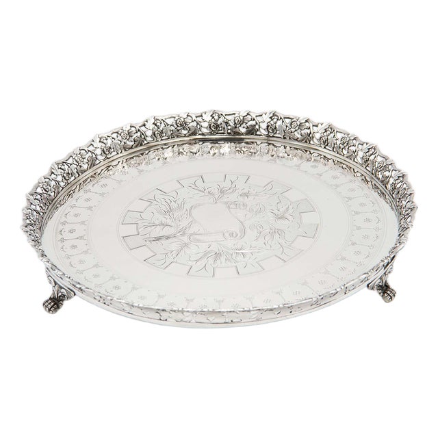 Silver Ticket Box with Grate and Engravings For Sale