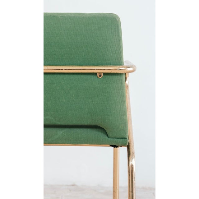 1970s Hollywood Regency Chairs in Green Fabric and Gold Metal, 1970s, Set of 4 For Sale - Image 5 of 14