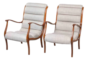 Italian Mid-Century Walnut Lounge Chairs by Longhi, Milan - Pair