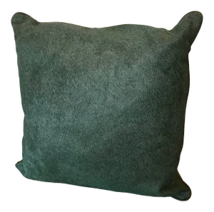 Custom Cow Hide Cushion With Leather Piping