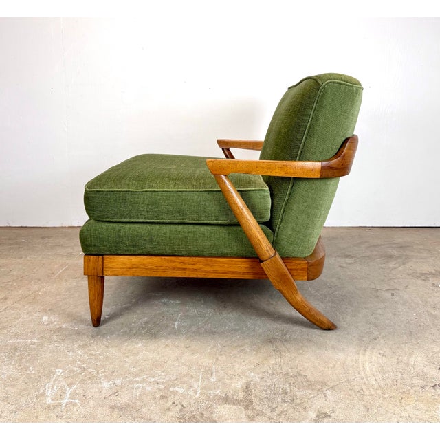 Tomlinson Mid Century Modern Pecan Wood “Sophisticate” Lounge Chair by Tomlinson Restored For Sale - Image 4 of 12
