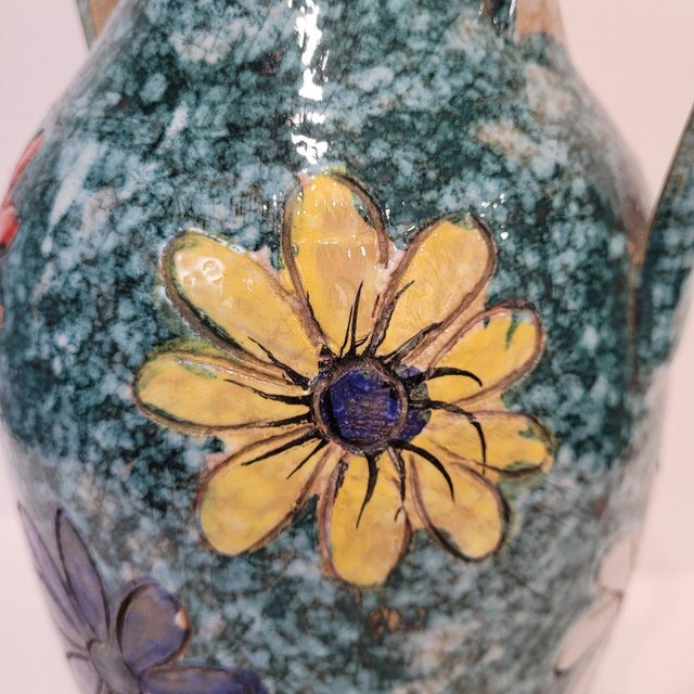 Ceramic Daisies Vase, Italy, 1970s For Sale - Image 17 of 18