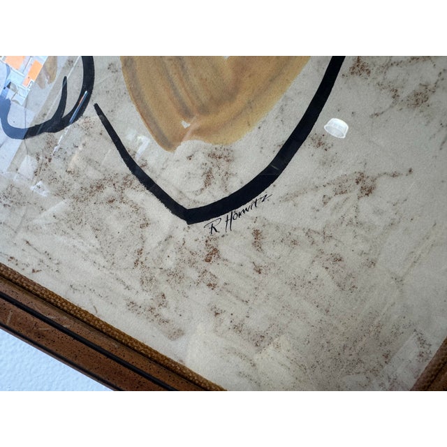 1980's Vintage R. Horwitz Lion Acrylic on Canvas Painting – Frame For Sale - Image 9 of 11