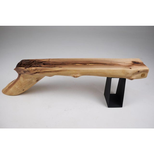 Contemporary Wabi-Sabi Bench in Walnut by Logniture For Sale - Image 3 of 18