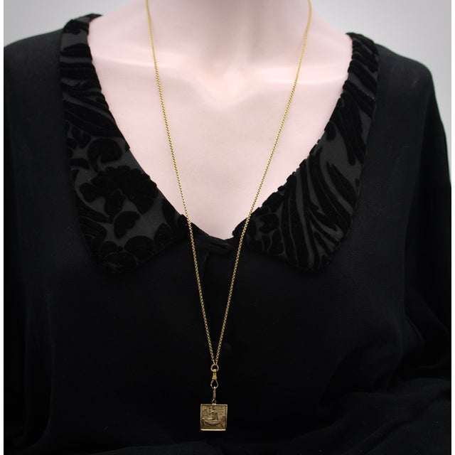 Gold Late 19th Century Victorian 14k Gold 31” Double Cable Link Chain With Dog Clip For Sale - Image 8 of 8