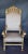 19th century Italian throne chair. Water guild with 22-karat gold. New leather.