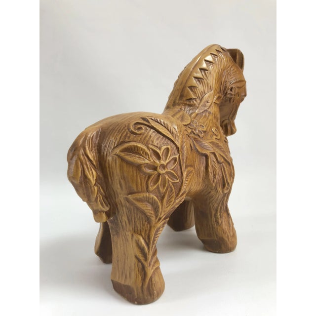 1960s Mid-Century California Pottery Floral Horse For Sale - Image 5 of 8
