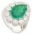 Chic 5.03ct Emerald and 1.99ct Diamond Pear Cocktail Ring in 18k White Gold Size 8 For Sale