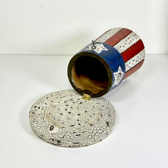 1980s Vintage Boho Chic Americana Arts & Crafts Uncle Sam Hat Bird House Holiday Accent - 4th of July For Sale - Image 9 of 10
