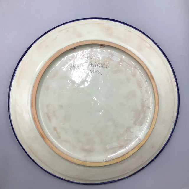 Vintage Talavera Hand Painted Serving Plates Made in Puebla Mexico - a Pair For Sale In Sacramento - Image 6 of 13