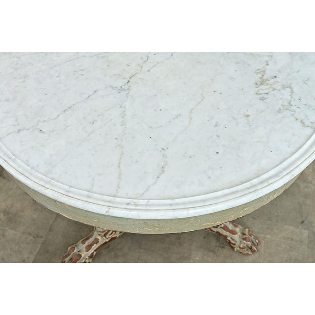 French 19th Century White Marble Top Gueridon with Painted Finish For Sale - Image 12 of 17