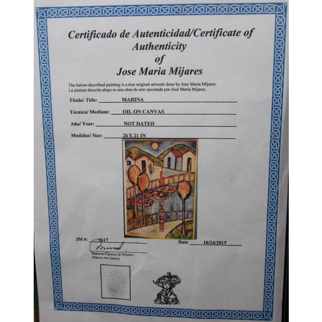 Late 20th Century Jose Maria Mijares (1921 - 2004) - Oil on Canvas With Coa - 45 H X 33 W For Sale In West Palm - Image 6 of 7