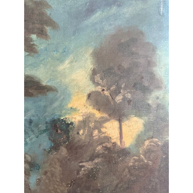 Antique French Landscape Painting Signed For Sale - Image 9 of 11