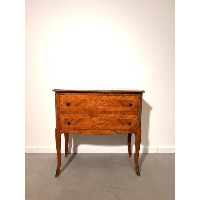 Wood French Marquetry Chest of Drawers For Sale - Image 7 of 7