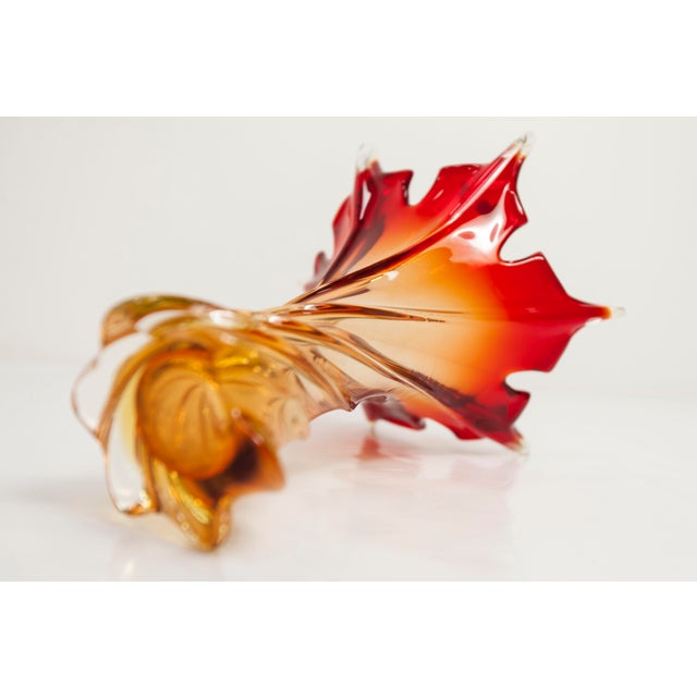 Orange and Red Murano Glass Vase from Fratelli Toso, 1960s For Sale - Image 3 of 15