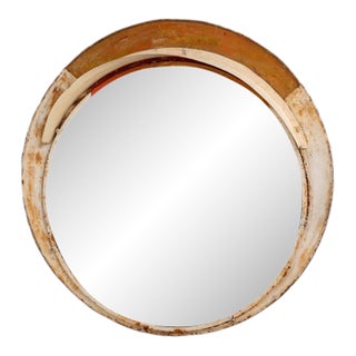 Mid 20th Century Czechia Traditional Antique White Metal Mirror For Sale