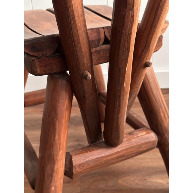 1960s Vintage Brutalist Wabi-Sabi Wood Dining Chairs, Set of 4 For Sale - Image 13 of 18