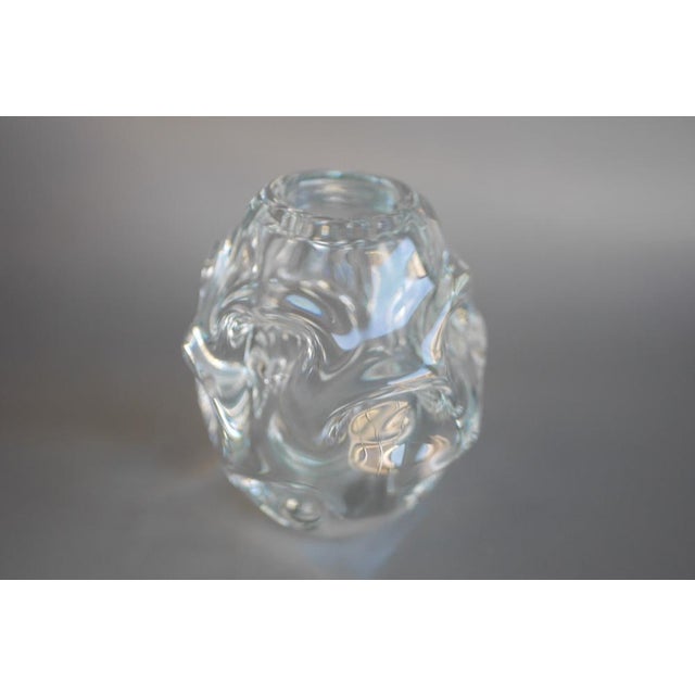 Small Mid-Century Modern Handmade Clear Crystal Vase by Börne Augustsson for Åseda For Sale - Image 10 of 11