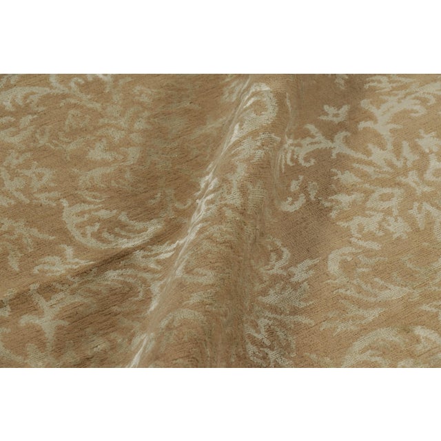 Textile Rug & Kilim’s European Style Rug in Golden-Brown With Arabesque Patterns in Green For Sale - Image 7 of 9