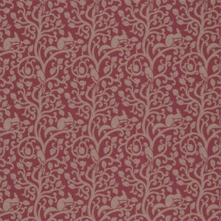 Sanderson Squirrel & Dove Wool Fabric in Cherry For Sale