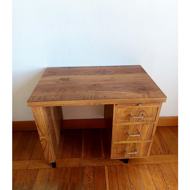 1980s Vintage Half-Ministerial Desk, 1970s For Sale - Image 5 of 7